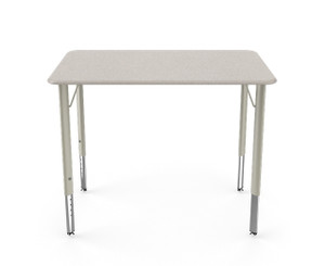 Intellect Wave® Height Adjustable ADA Rectangular Student Desk, White Nebula Plastic top and Champagne Metallic frame  Intellect Wave® Height Adjustable ADA Rectangular Student Desk, White Nebula Plastic top and Champagne Metallic frame