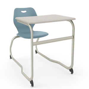 Intellect Wave® Double Entry Student Desk, Surfs Up Plastic Shell, Champagne Frame and White Nebula Desktop Intellect Wave® Double Entry Student Desk, Surfs Up Plastic Shell, Champagne Frame and White Nebula Desktop