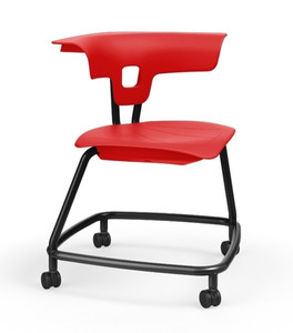 Ruckus 18" Stack Chair with Casters in Poppy with Black Frame Ruckus 18" Stack Chair with Casters in Poppy with Black Frame