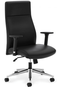 Leather Tuxedo Design Executive High Back, black leather Leather Tuxedo Design Executive High Back, black leather
