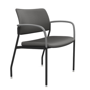 SitOnIt Cora Midsize Stacker in Element Vinyl with Black Frame and Fog Arms