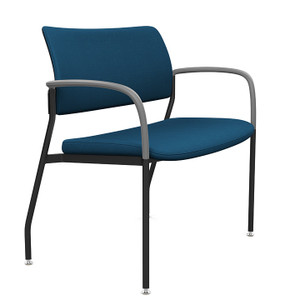 SitOnIt Cora Bariatric in Optima Vinyl Lapis, Black Frame with Fog Arms