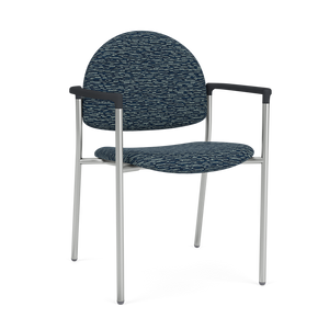 Lesro Chat Healthcare Guest Chair, Boothby Blazer Upholstery, Silver Leg Finish, 3/4 Front View