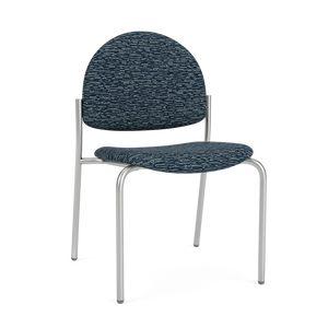 Lesro Chat Armless Healthcare Guest Chair, Boothby Blazer Upholstery, Silver Leg Finish, 3/4 Front View