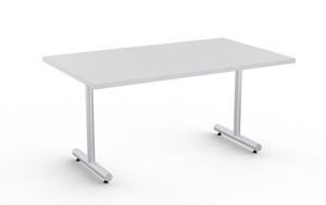 Special-T Kingston Training Table, 30" x 60", Grey Laminate Top with Metallic Silver Base, 3/4 Front View Special-T Kingston Training Table, 30" x 60", Grey Laminate Top with Metallic Silver Base, 3/4 Front View