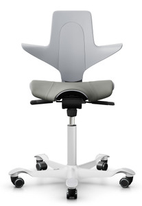 HAG Capisco 8020 Dental Chair- Gr. A Pauly Vinyl Mist, Light Grey Shell, White Frame/Base, Front View HAG Capisco 8020 Dental Chair- Gr. A Pauly Vinyl Mist, Light Grey Shell, White Frame/Base, Front View