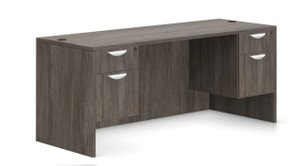 OTG Double Hanging Pedestal Laminate Credenza, in Artisan Grey with Silver Handles OTG Double Hanging Pedestal Laminate Credenza, in Artisan Grey with Silver Handles