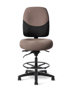 OM Seating Intensive Use Abrasion Resistant Stool, Armless, Black Footring and Base, Front View OM Seating Intensive Use Abrasion Resistant Stool, Armless, Black Footring and Base, Front View