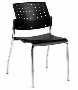 Global Sonic Stacker, Carton of 2, Black, 3/4 Front View Global Sonic Stacker, Carton of 2, Black, 3/4 Front View
