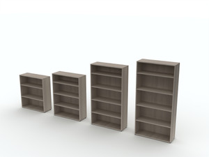 AIS Calibrate Bookshelf, Two, Three, Four and Five Shelf, in Looks Likatre Laminate AIS Calibrate Bookshelf, Two, Three, Four and Five Shelf, in Looks Likatre Laminate