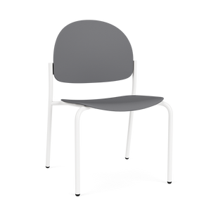 Chat Healthcare Armless Guest Chair with Flint Poly Back and Seat, White Frame  Chat Healthcare Armless Guest Chair with Flint Poly Back and Seat, White Frame