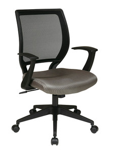 Woven Mesh Back Task with Padded Mesh Seat and Fixed Arms, Grey Upholstery Woven Mesh Back Task with Padded Mesh Seat and Fixed Arms, Grey Upholstery
