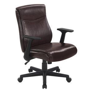 Faux Leather Manager Chair with Flip Up Arms, Chocolate Faux Leather Manager Chair with Flip Up Arms, Chocolate