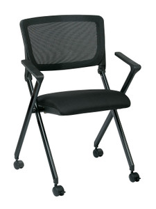 Nesting Chair with Mesh Back, Carton of 2, Black Frame Nesting Chair with Mesh Back, Carton of 2, Black Frame
