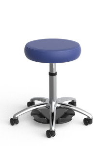 Medical Rolling Stool with Back - Hands-Free Height Adjustment