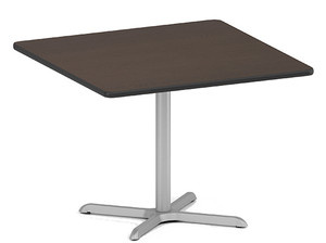 42" Concord Square Table 30"H, in Walnut with Silver base 42" Concord Square Table 30"H, in Walnut with Silver base