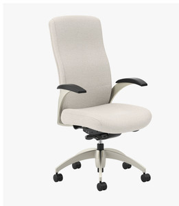 National Office Aurora Task with Seat Slider, Satin Nickel Arms with Black Armpads, Satin Nickel Base, 3/4 Front View National Office Aurora Task with Seat Slider, Satin Nickel Arms with Black Armpads, Satin Nickel Base, 3/4 Front View