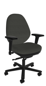 Sitmatic GoodFit Mid Back ESD (Electrostatic Dissipative) with Small Seat, Antistatic Charcoal Fabric, Optional Height and Width Adjustable Arms, Black Aluminum Base, 3/4 Front View Sitmatic GoodFit Mid Back ESD (Electrostatic Dissipative) with Small Seat, Antistatic Charcoal Fabric, Optional Height and Width Adjustable Arms, Black Aluminum Base, 3/4 Front View