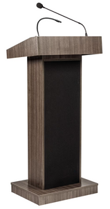 National Public Seating Orator Lectern by Oklahoma Sound, Ribbonwood Finish, 3/4 Front View National Public Seating Orator Lectern by Oklahoma Sound, Ribbonwood Finish, 3/4 Front View