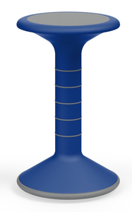 KI Ricochet Stool Quickship, Ultra Blue, Seat Pad and Rings are always Blue-Grey, 20"H