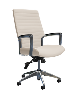 Global Accord High Back Tilter in Prescott Leather, 3/4 Front View