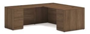 Hon 10500 Series U-Desk with Optional Hutch, Return to the left of the user, Pinnacle Laminate