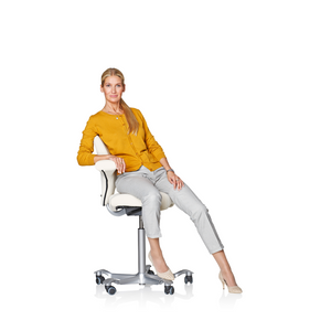 HAG Capisco Lena White Leather Silver Frame