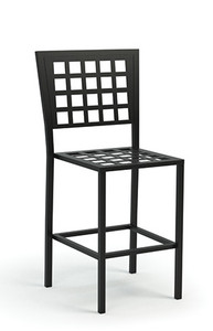 Homecrest Manhattan Armless Balcony Stool, Onyx Frame Finish, 3/4 Front View