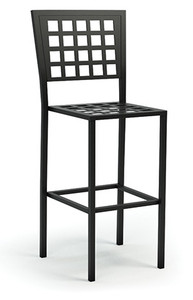 Homecrest Manhattan Armless Bar Stool, Onyx Frame Finish, 3/4 Front View
