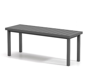 Homecrest Latitude All-Weather Dining Bench, Storm Finish, 3/4 Front View