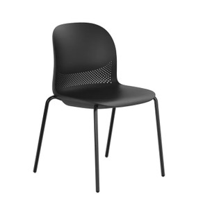 AMQ Brin 4-Legged Stacker, Carton of 4, Black Shell, 3/4 Front View