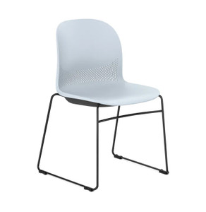 AMQ Brin Sled Base Stacker, Carton of 4, Pearl Grey Shell, 3/4 Front View