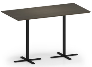 Avon Rectangular Table, 42"H in Walnut laminate and black base Avon Rectangular Table, 42"H in Walnut laminate and black base