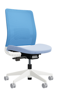 Global Factor Mesh Mid Back Armless, Cloud Frame, Buzz Blue Mesh, Cascade Seat Upholstery, 3/4 Front View