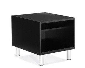 Global Citi End Table in Black Laminate and Tungsten Leg Finish, 3/4 Front View
