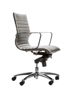 Element G6 Conference Chair, Charcoal Vinyl, 3/4 Front View