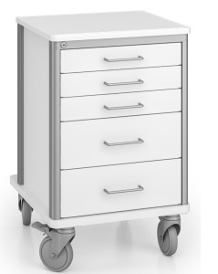 Raspberry Standard Care Cart, 3/4 Front View