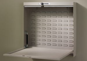 Raspberry Med Modular Supply Storage Cabinet, Opened View