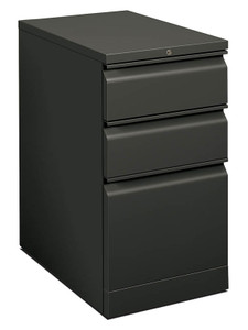 Hon Brigade Mobile Pedestal, BBF Drawers in Charcoal, 3/4 Front View