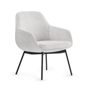 Woodstock Grace Guest Chair, Sandbar Upholstery, Black Legs, 3/4 Front View