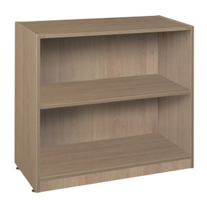 Regency Amber Laminate Bookcase, 2 Shelf, Noble Oak, 3/4 Front View