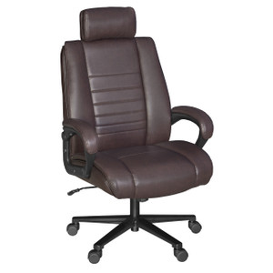Regency Titan Big & Tall Executive Chair, Brown PU Leather, 3/4 Front View