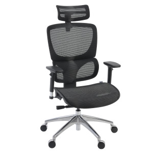 Regency Omega Mesh Executive Chair, Black Mesh, 3/4 Front View