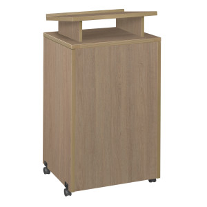 Regency Amber Laminate Lectern, Noble Oak, 3/4 Front View