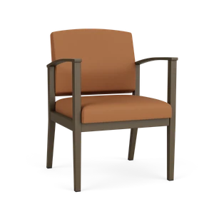 Lesro Amherst Steel Guest Chair, Back & Seat Material: Dillon Luggage, Steel Frame Finish: Bronze