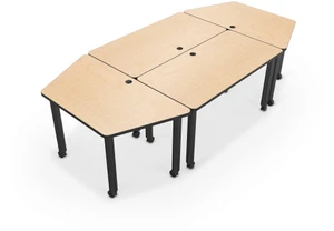 Special-T EllaVate Modular Conference Table with Trapezoid Ends in Kensington Maple