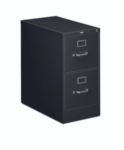  Hon 310 Series Two Drawer Vertical File Black (P), 3/4 Front View