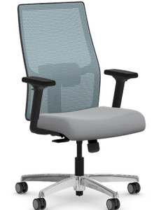 Ignition 2.0 Mesh Mid-Back, Contourett Steel bleach cleanable upholstery, Breeze Mesh Back, Synchro-tilt, all adjustable arms, Black lumbar and frame, Polished base Ignition 2.0 Mesh Mid-Back, Contourett Steel bleach cleanable upholstery, Breeze Mesh Back, Synchro-tilt, all adjustable arms, Black lumbar and frame, Polished base