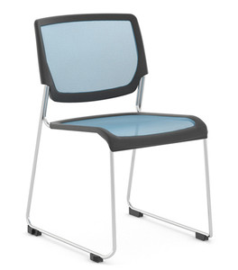 Kimball Poly Stackable Mesh Side Chair, Sky Blue Kimball Poly Stackable Mesh Side Chair, Sky Blue