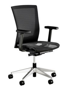Upton All Mesh Task Quickship in all Charcoal mesh with Polished Aluminum base Upton All Mesh Task Quickship in all Charcoal mesh with Polished Aluminum base